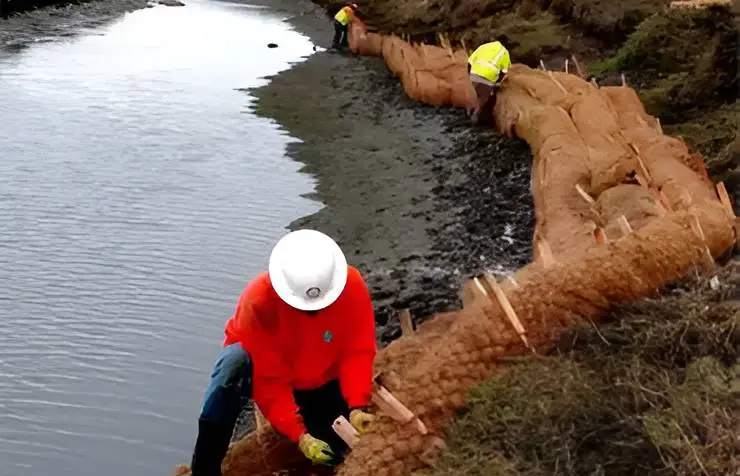 coir log installed for erosion sediment control