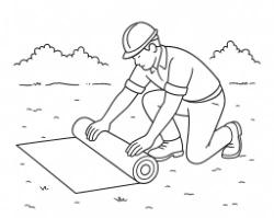 Step 3 - Lay out the Geotextile Fabric